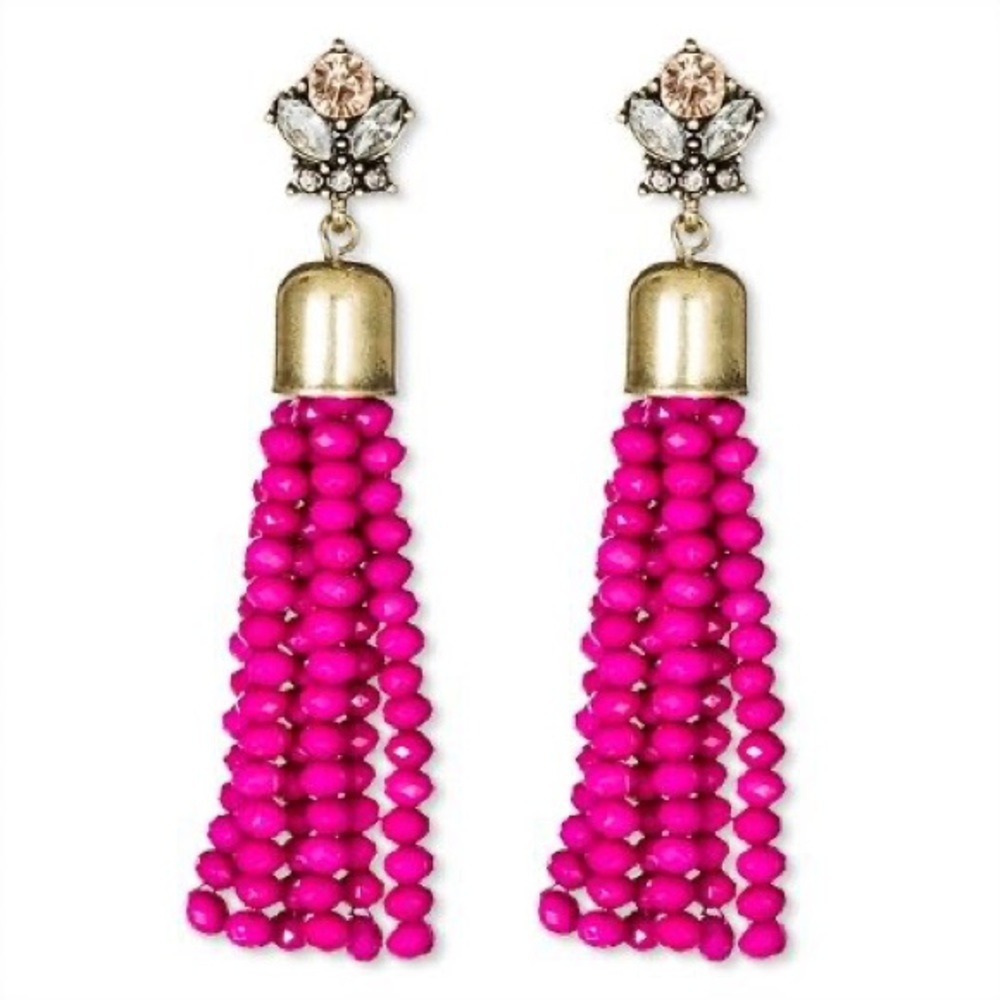 SUGARFIX by BaubleBar Magenta Tassel Earrings